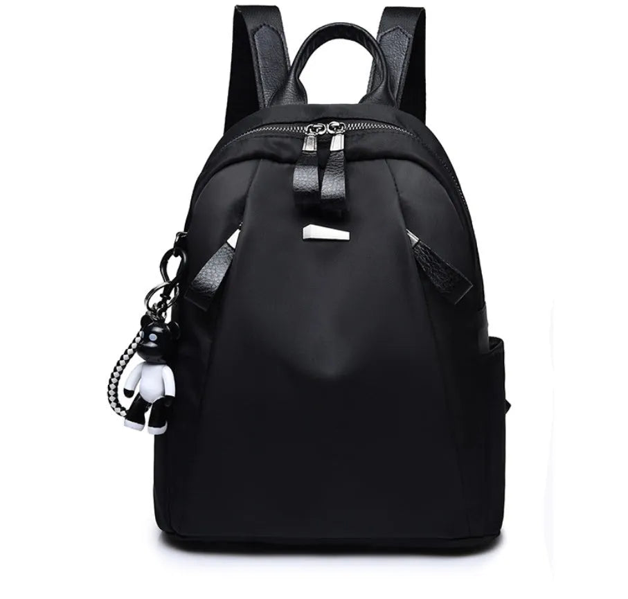 Medium square rucksack in Oxford cloth with double straps and internal organisation pockets