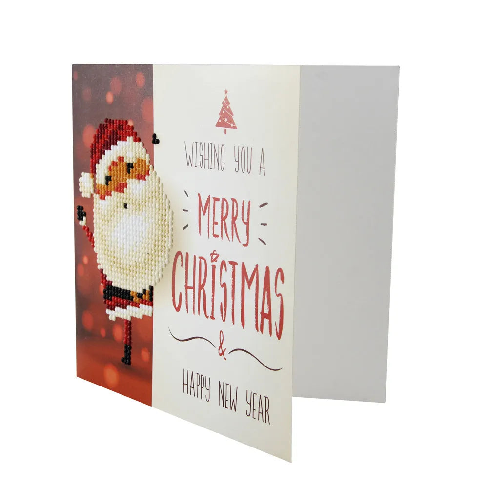DIY diamond painting greeting cards, 5D cartoon design, folded size 15 x 15 cm, resin diamond and cardboard, 1 pair.