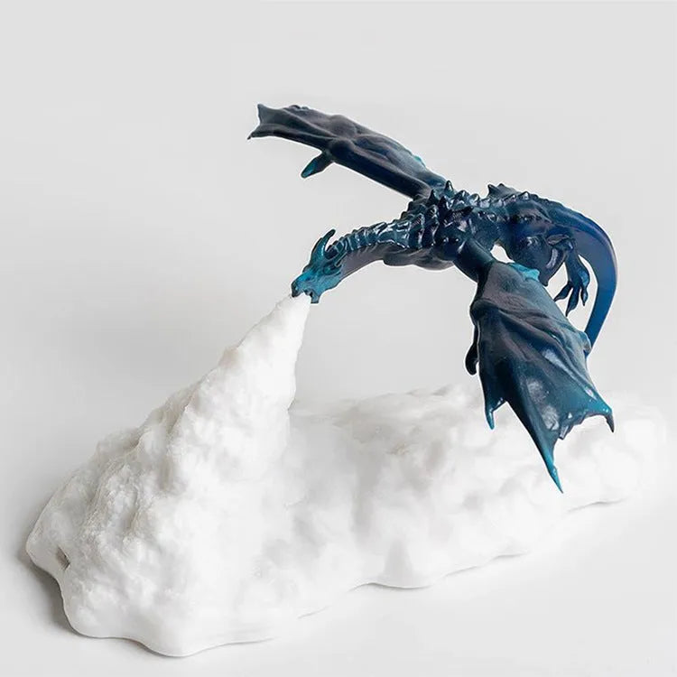 3D printed dragon lamp night light with fire or ice dragon design and USB charging cable