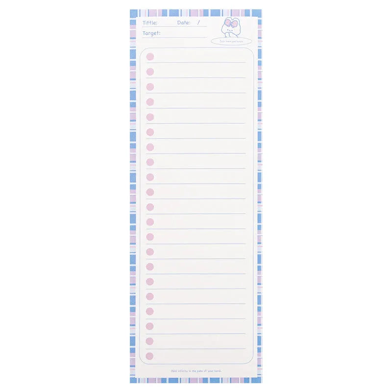Ins Wind creative long notepad with bear and bunny design covers, shown in long 91mm x 256mm format.