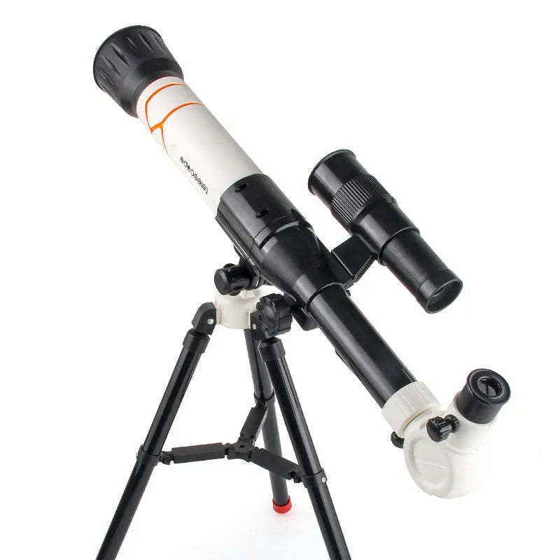 Kids beginners 150X astronomical monocular telescope with tripod in white or yellow plastic
