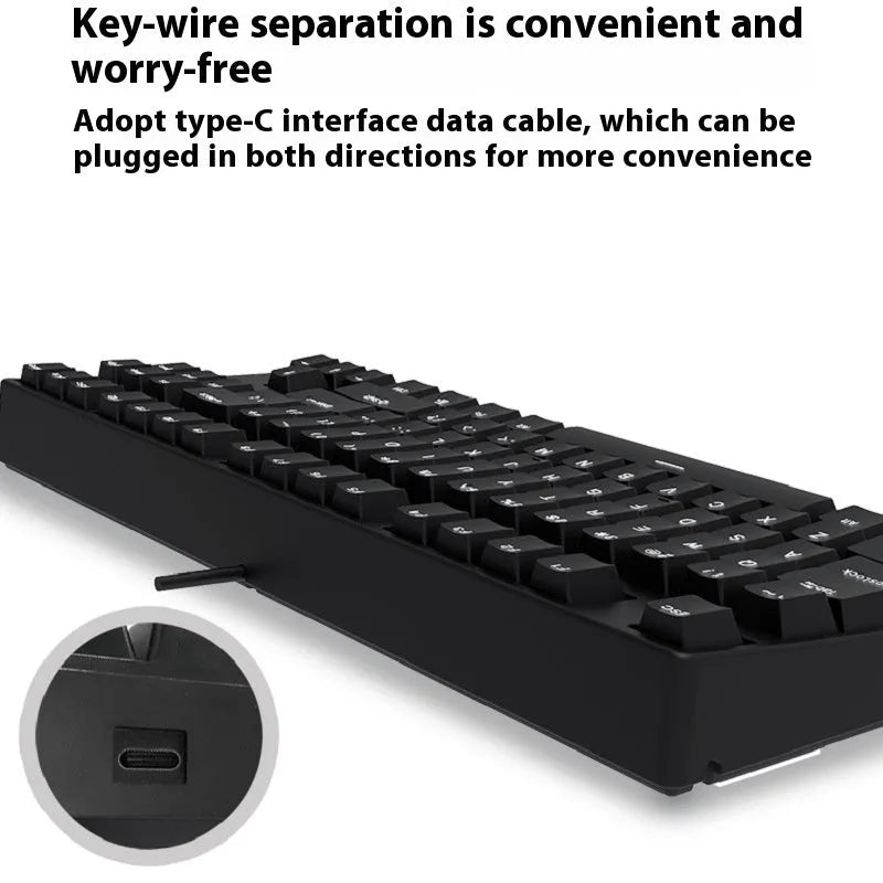87-key wired mechanical keyboard with hot-swappable switches showing multiple colour combination options