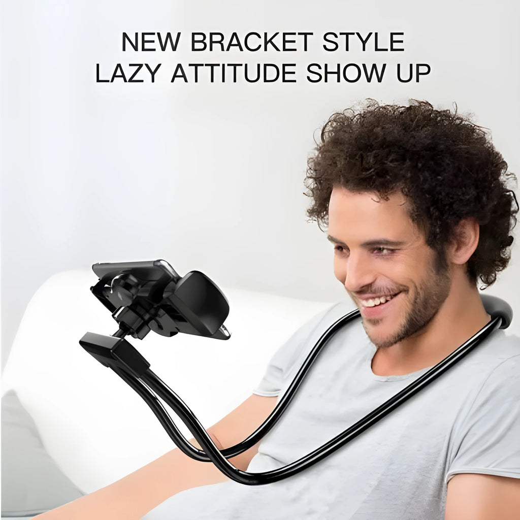 Flexible mobile phone holder with 360-degree rotation and shockproof bubble support for 4-10 inch devices