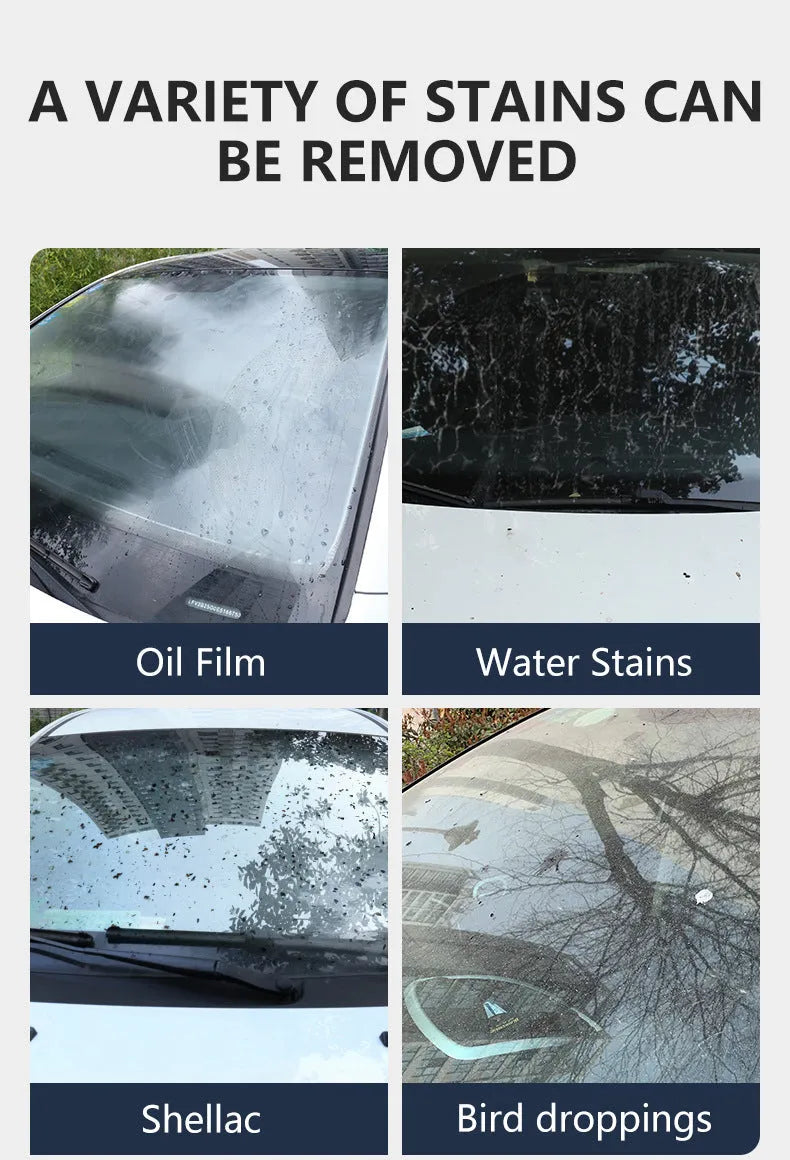 Glass oil film remover cleaning cream in three size options for car and window cleaning