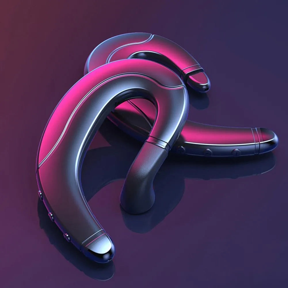 Single-ear Bluetooth headset in black, blue or red colours for driving and mobile communication