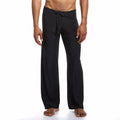 Loose silky home trousers in black, brown, grey, white, mid waist, long pants, sizes L M S