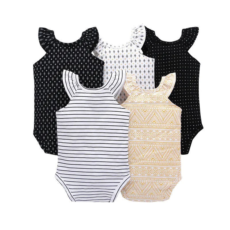 Girls' sleeveless romper jumpsuit in two colours, sizes 6M to 24M, newborn gift box set