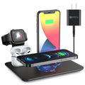 Black or white desktop wireless charging station bracket for phones, headphones and watches