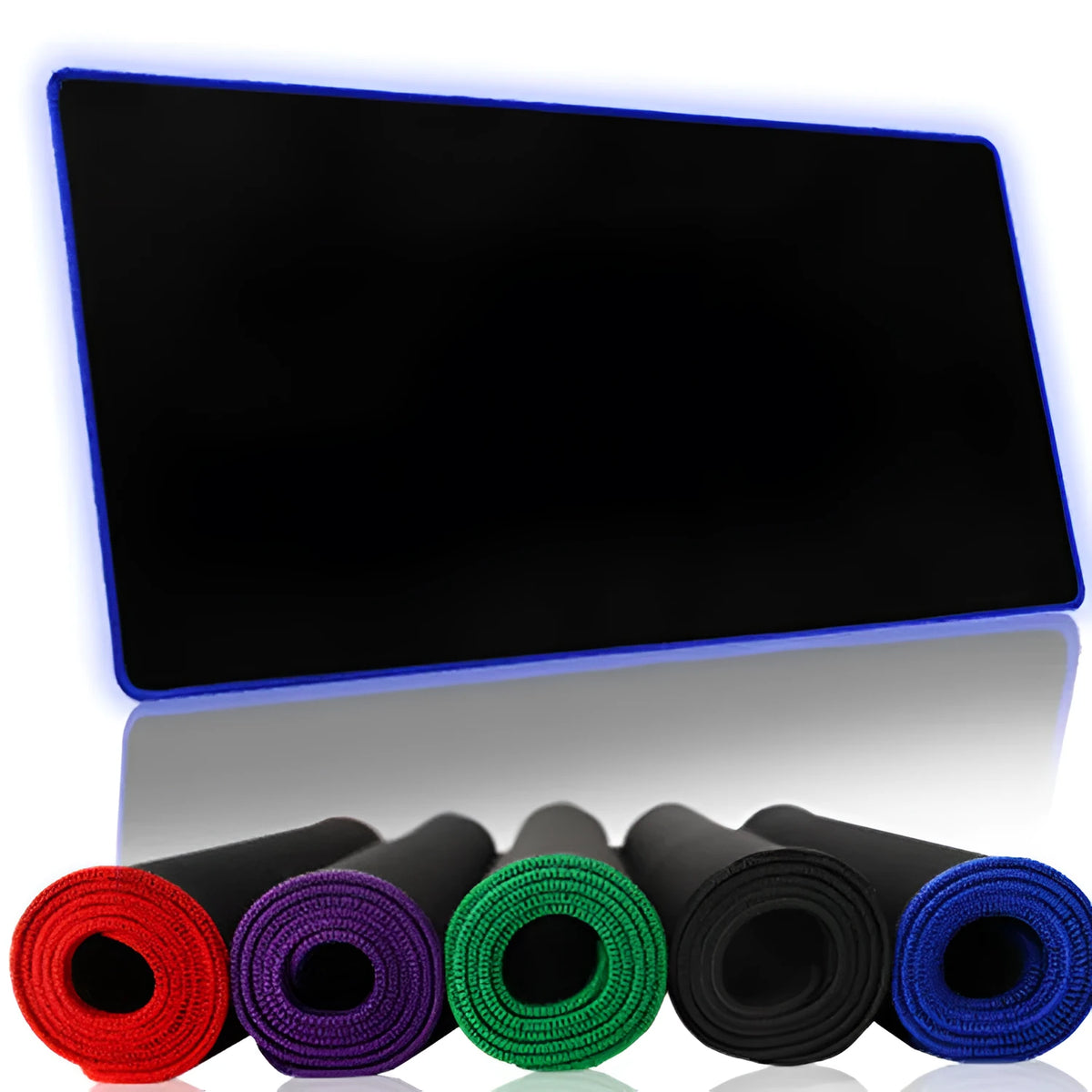 Large solid colour mouse pad with locking edge in red, blue or black, sizes 30x25cm, 30x60cm, 30x80cm