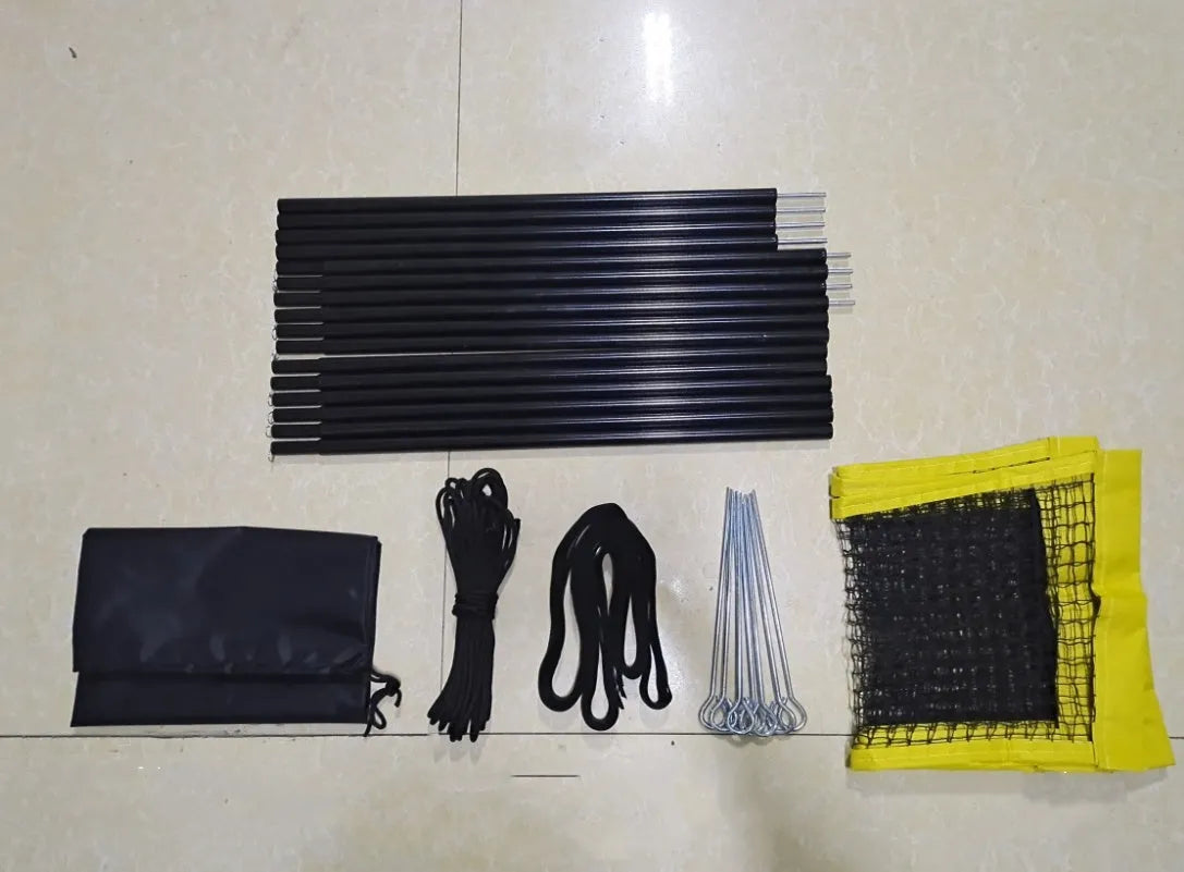 Black PE volleyball net, 100x30cm or 150x50cm, with 2mm or 4mm rope and canvas hemming