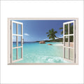 Sea view mural wall sticker 60x90cm paper and PVC composite with fire retardant coating