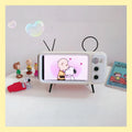 Retro TV shaped wooden phone stand with Bluetooth speaker, 3.5mm jack, 198x73x108mm