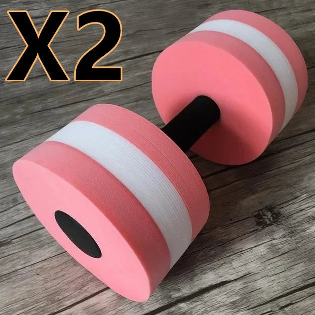 EVA water aerobics dumbbells 27cm in blue pink and green for pool fitness and wading