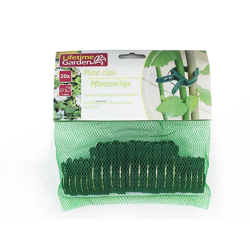 20pcs set of 6cm PP plastic garden clips with yellow zinc plating for plant trellis training