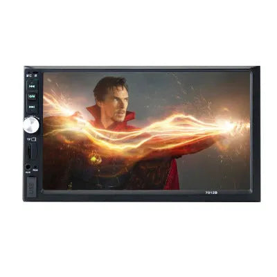 7 inch black car reversing display with LCD touch screen, Bluetooth, Mirror Link, and video input