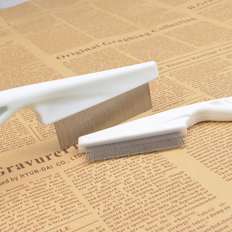 Flea comb for dogs and cats with handle, small 14cm or large 18cm, white blue black red