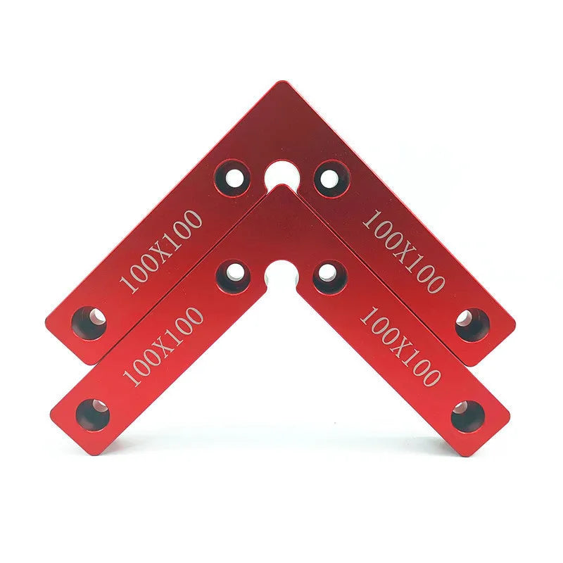 Aluminium right angle woodworking positioning block with measuring scale for jigsaw clamping