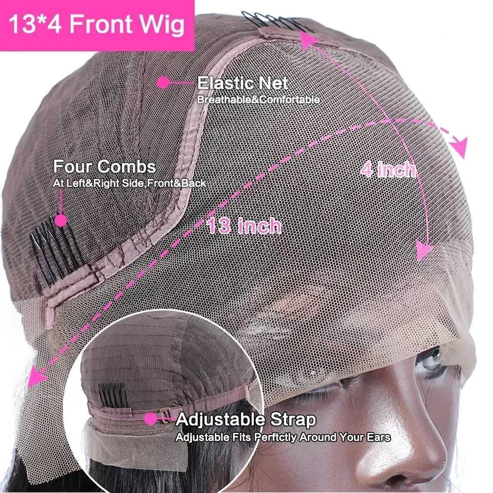 Curly human hair lace front wig in long lengths, showcasing hand-tied construction and voluminous 150 density.