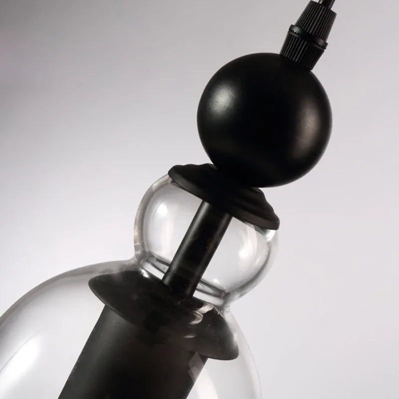 Bell glass pendant light 21cm diameter 25cm height E27 fitting transparent or amber