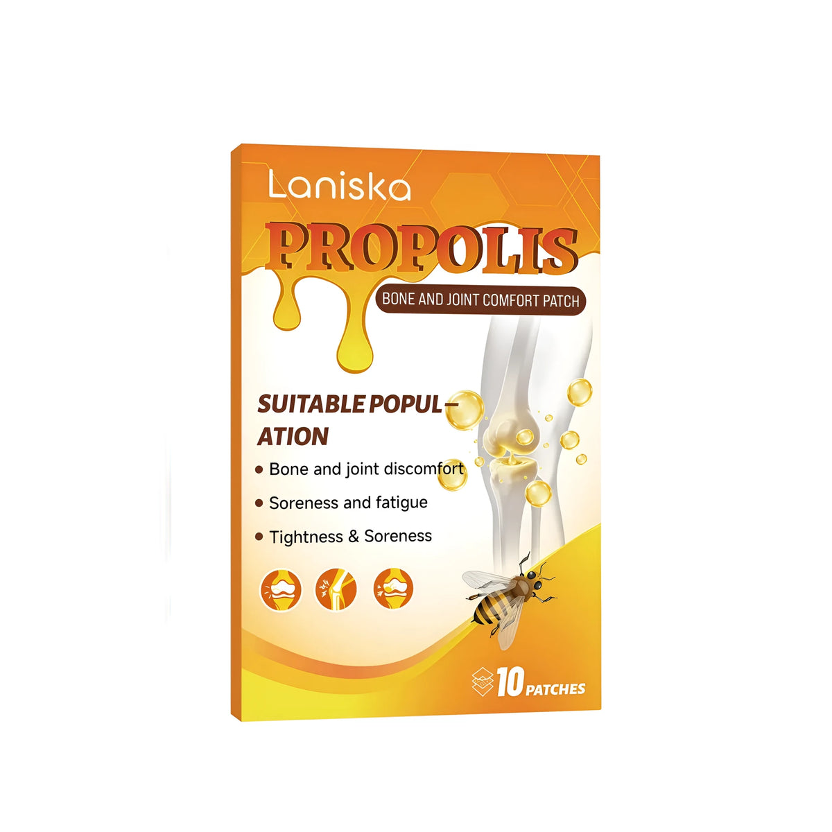 Bone And Joint Comfort Patch 10-piece pack with turmeric root extract and propolis