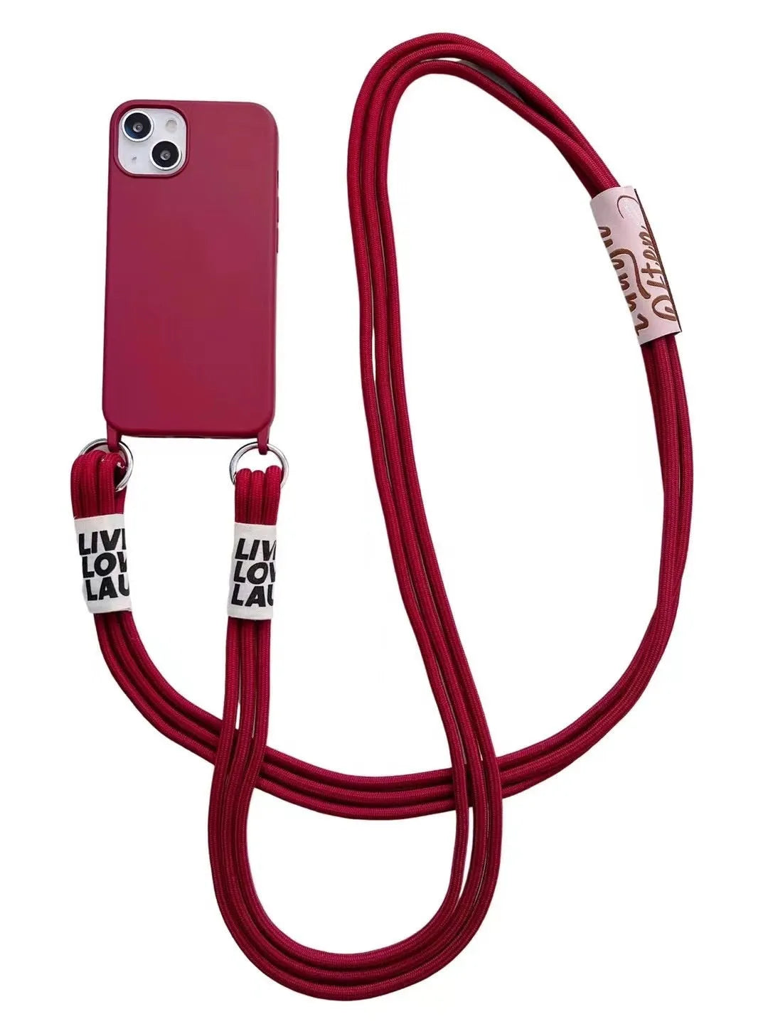 Diagonal lanyard soft strap hanging neck silicone phone case TPU back cover for iPhone 13 12 11 Pro Max XS XR 7 8 Plus multiple colours
