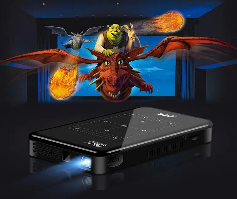 P09B second generation DLP mini projector with 16GB storage and auto keystone correction