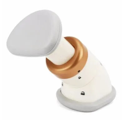 White mini chin massager neck exerciser with 3 resistance springs on white background