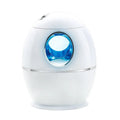 White columnar household air disinfection humidifier with USB cable on a table.