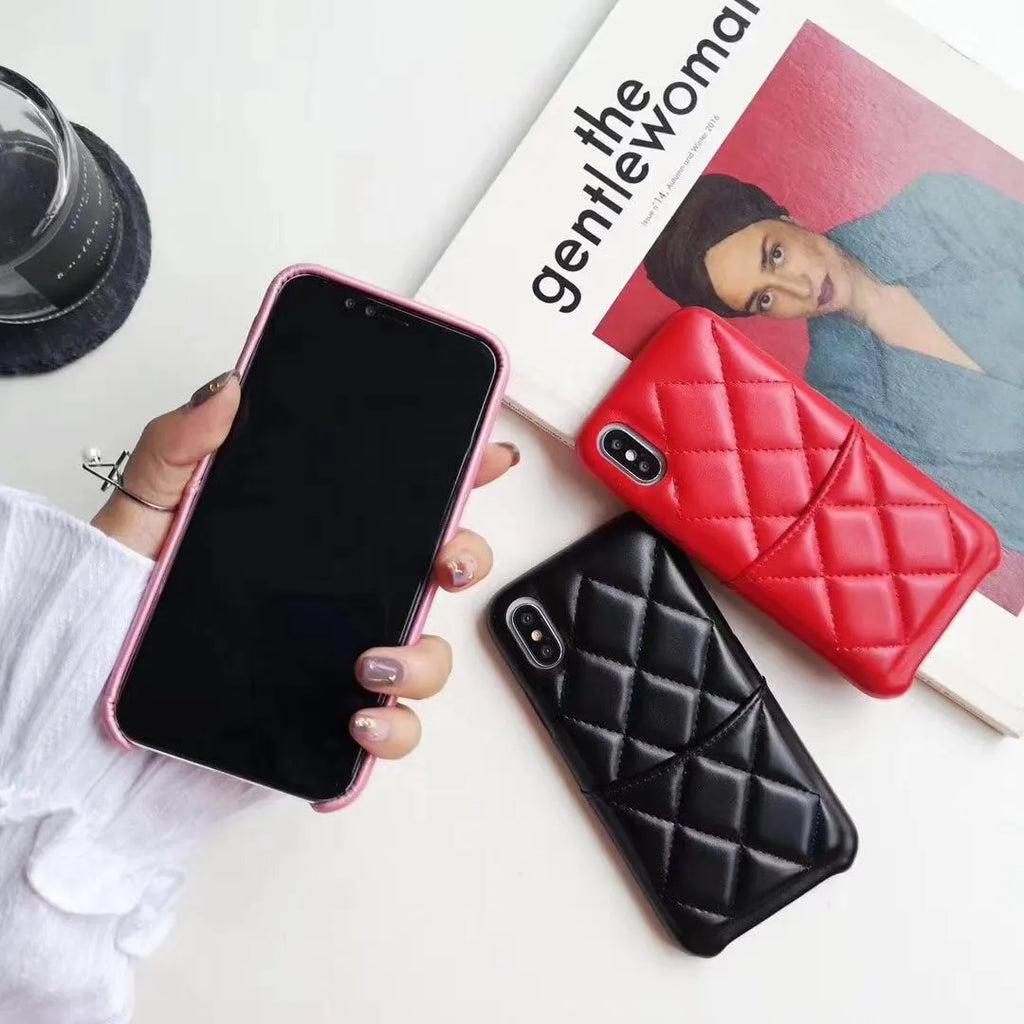 Leather iPhone case for XS Max in black, pink, or red colours