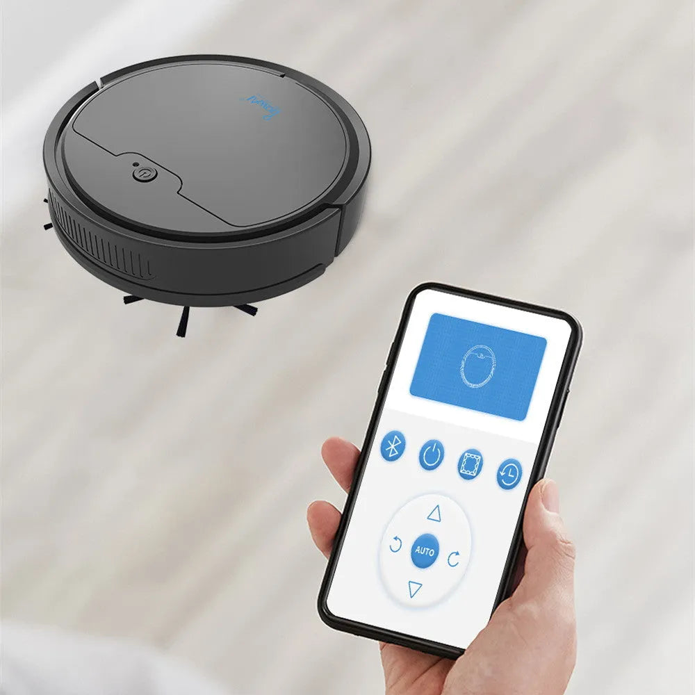 Bluetooth timing sweeping robot vacuum cleaner, black or white, 27.8cm x 7.8cm, USB rechargeable, for home use.