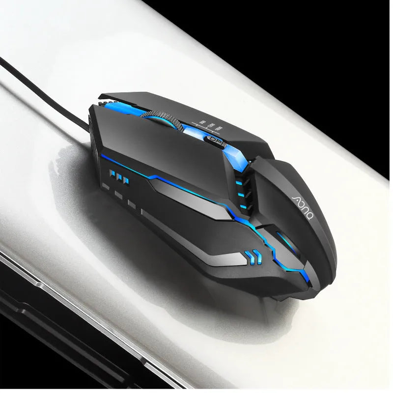 M3 wired USB mouse in black, 124x63x39mm, with 800, 1200 and 1600 DPI settings