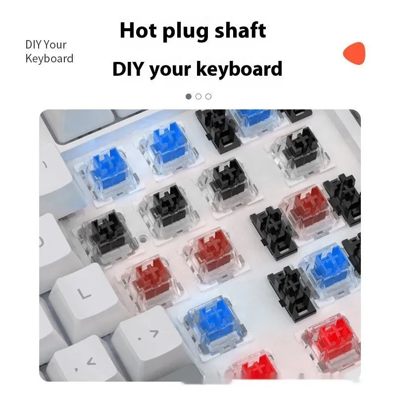 Blue and white 61-key mechanical computer keyboard with wired hot-plug connection