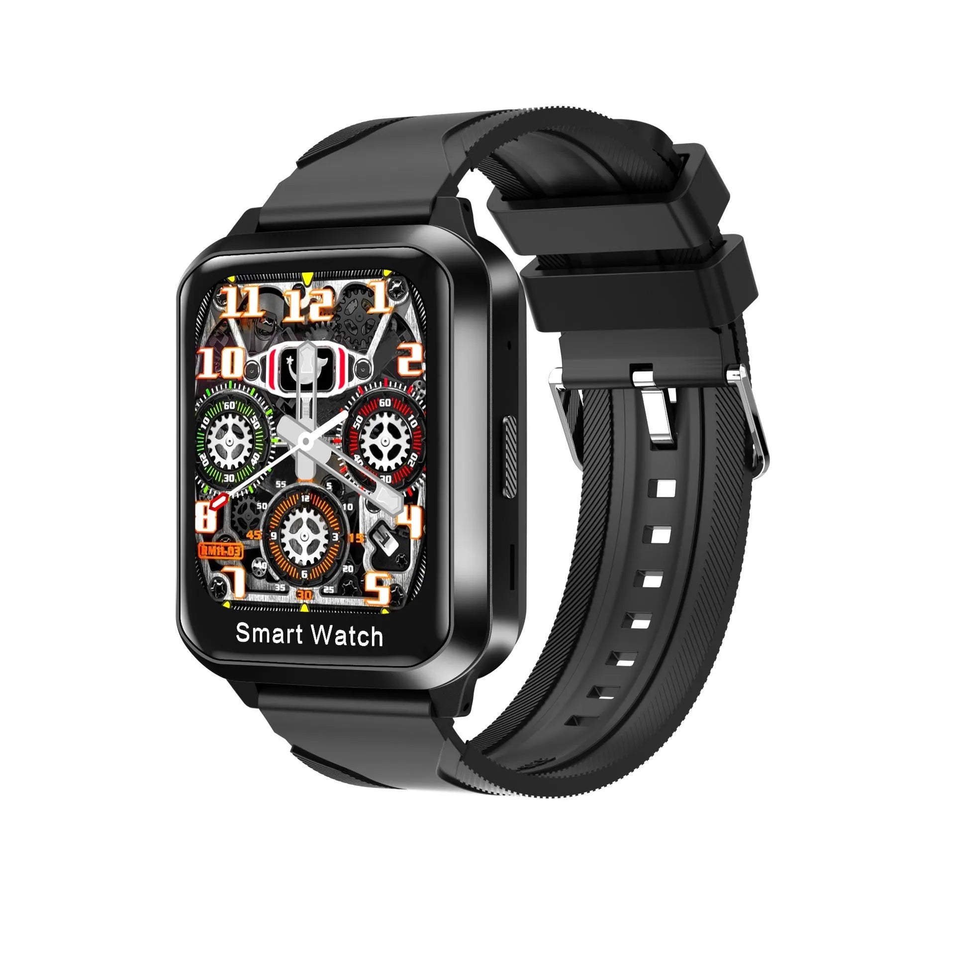 Smart bracelet with split screen display showing Bluetooth calling interface and password lock screen on black silicone wristband