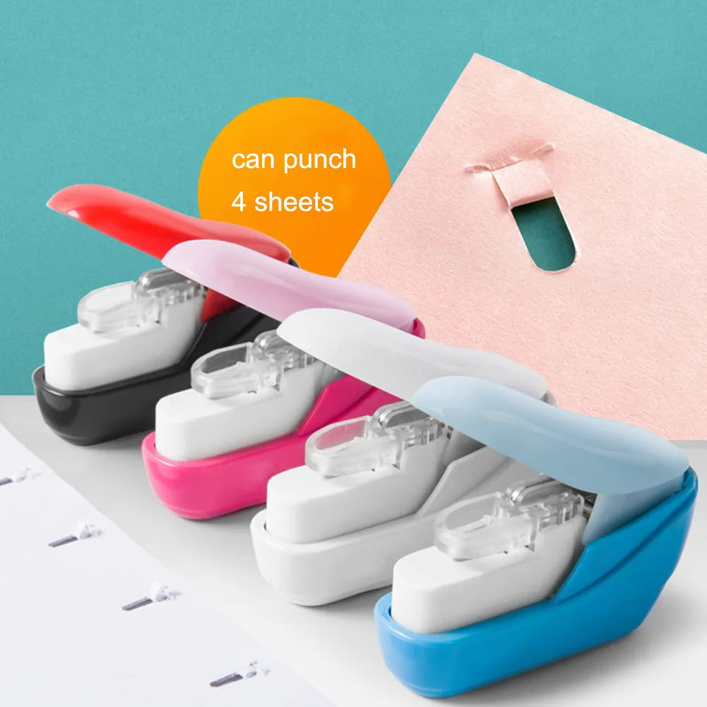 Stapler-free stapler embossed design ABS 50x25x50mm random colour compact