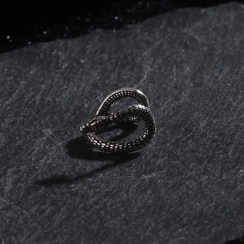 Retro snake ear clip in U-shaped alloy with electroplated finish, unisex no-piercing ear cuff