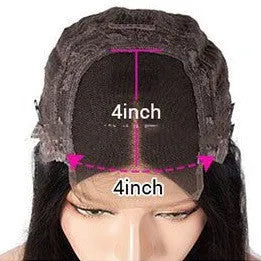 A star fashion style human hair wig with a 4x4 lace front closure on a mannequin head.