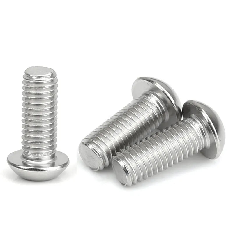 Stainless steel half round pan head hexagon screw with whitewash finish