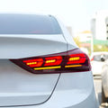 Hyundai Sonata 2011-2014 outer tail light assembly with red LED and black housing