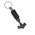 Viking triangle rune impactor keychain in stainless steel with bear pattern, half-handmade finish