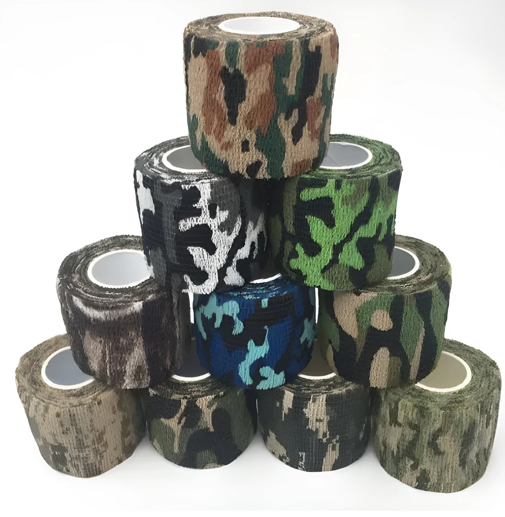 Camouflage self-adhesive elastic bandage 5cm non-woven wrap for first aid support