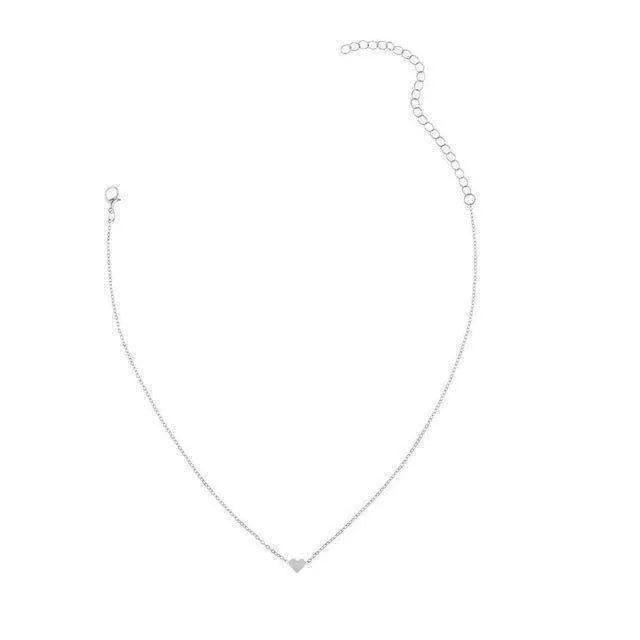 Heart & Soul choker necklace with gold plated heart-shaped alloy pendant on simple chain