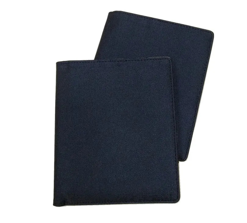 Blue imitation leather PU notebook shell for A5 notebooks with pp bag and storage box