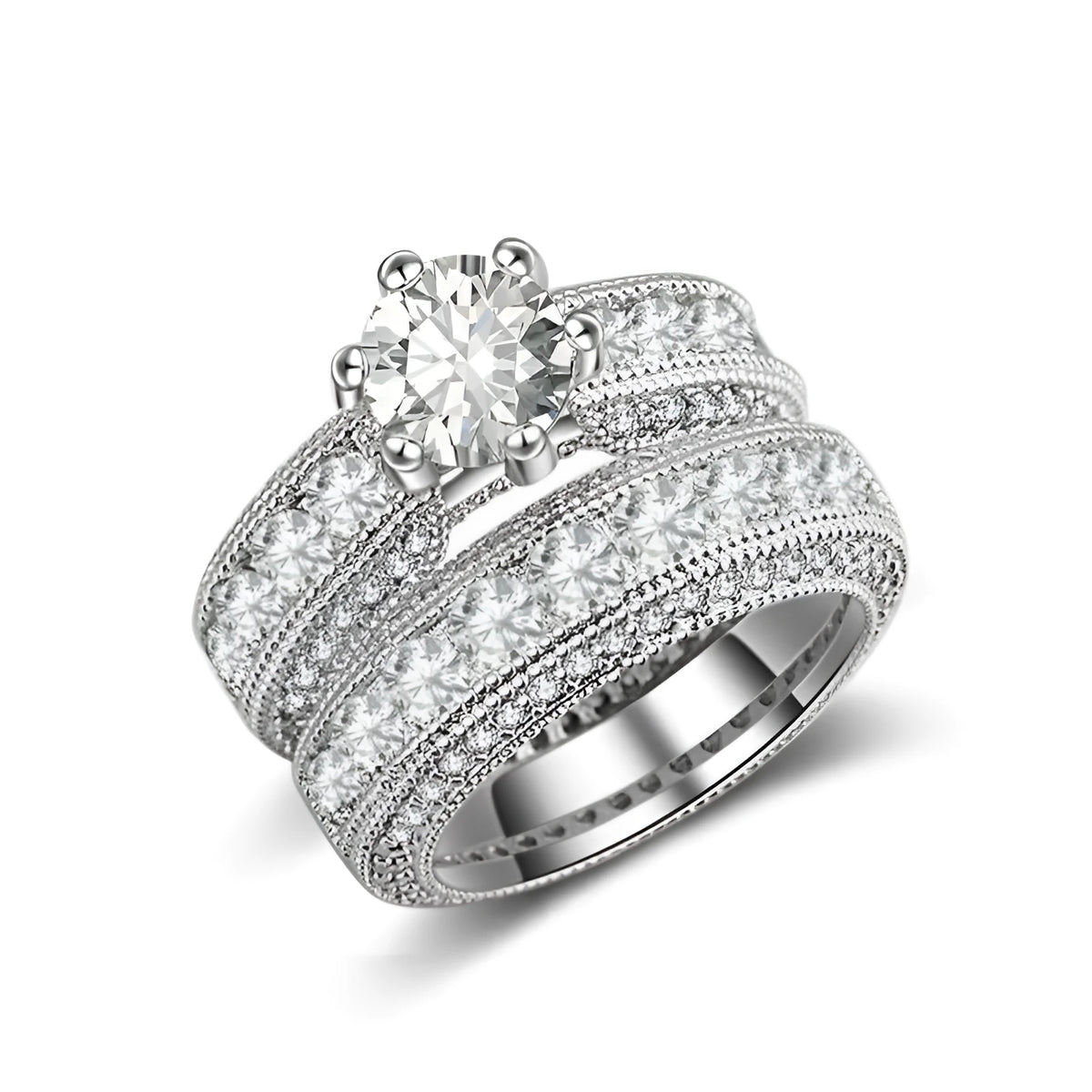 Silver wedding ring for women, classic silver tone band, available in sizes 5 to 10