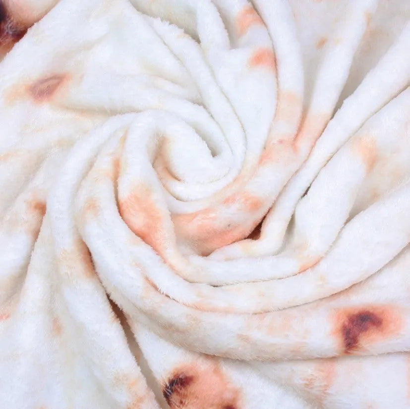 Flannel burrito blanket polyester throw in modern simplicity style, vacuum-packed size 26x26x4 cm, available in 120-180 cm sizes