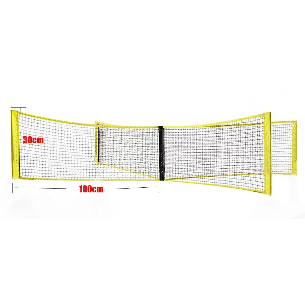 Black PE volleyball net, 100x30cm or 150x50cm, with 2mm or 4mm rope and canvas hemming