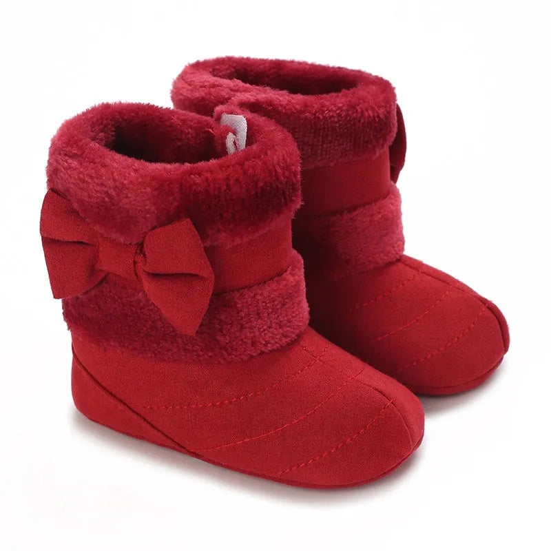 Baby girl soft sole winter shoes cotton cloth low top oversleeve grey pink red black dark brown