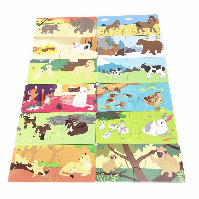 French language puzzle toy with 24 picture and word pieces for children aged 2+
