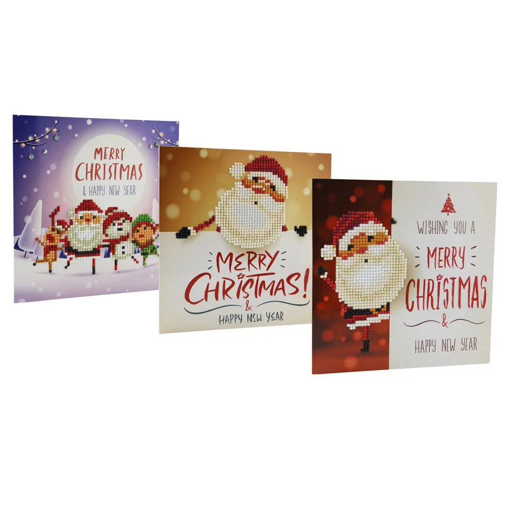DIY diamond painting greeting cards, 5D cartoon design, folded size 15 x 15 cm, resin diamond and cardboard, 1 pair.