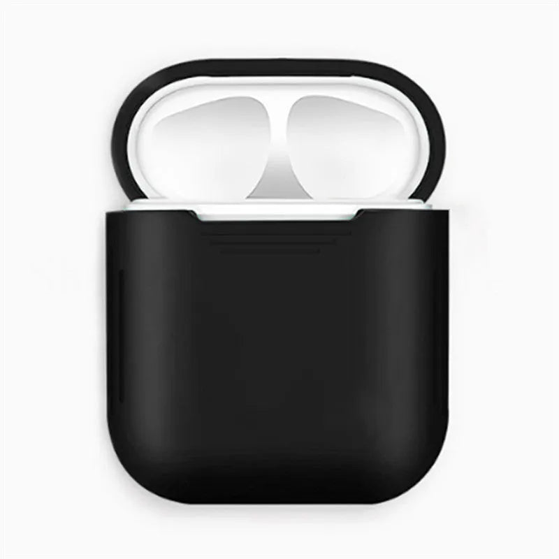 Silicone protective case for Apple AirPods with shockproof earmuffs and anti-lost rope attachment