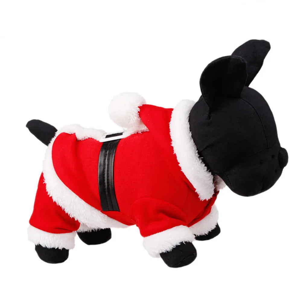 Red Christmas dog jumper in wool and cotton with fleece, four-legged pet clothing, sizes XS to XL